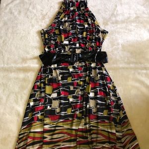 Ashley Stewart Mock Neck Printed Dress.